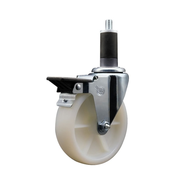 5'' Nylon Swivel 1-1/4'' Expanding Stem Caster with Brake